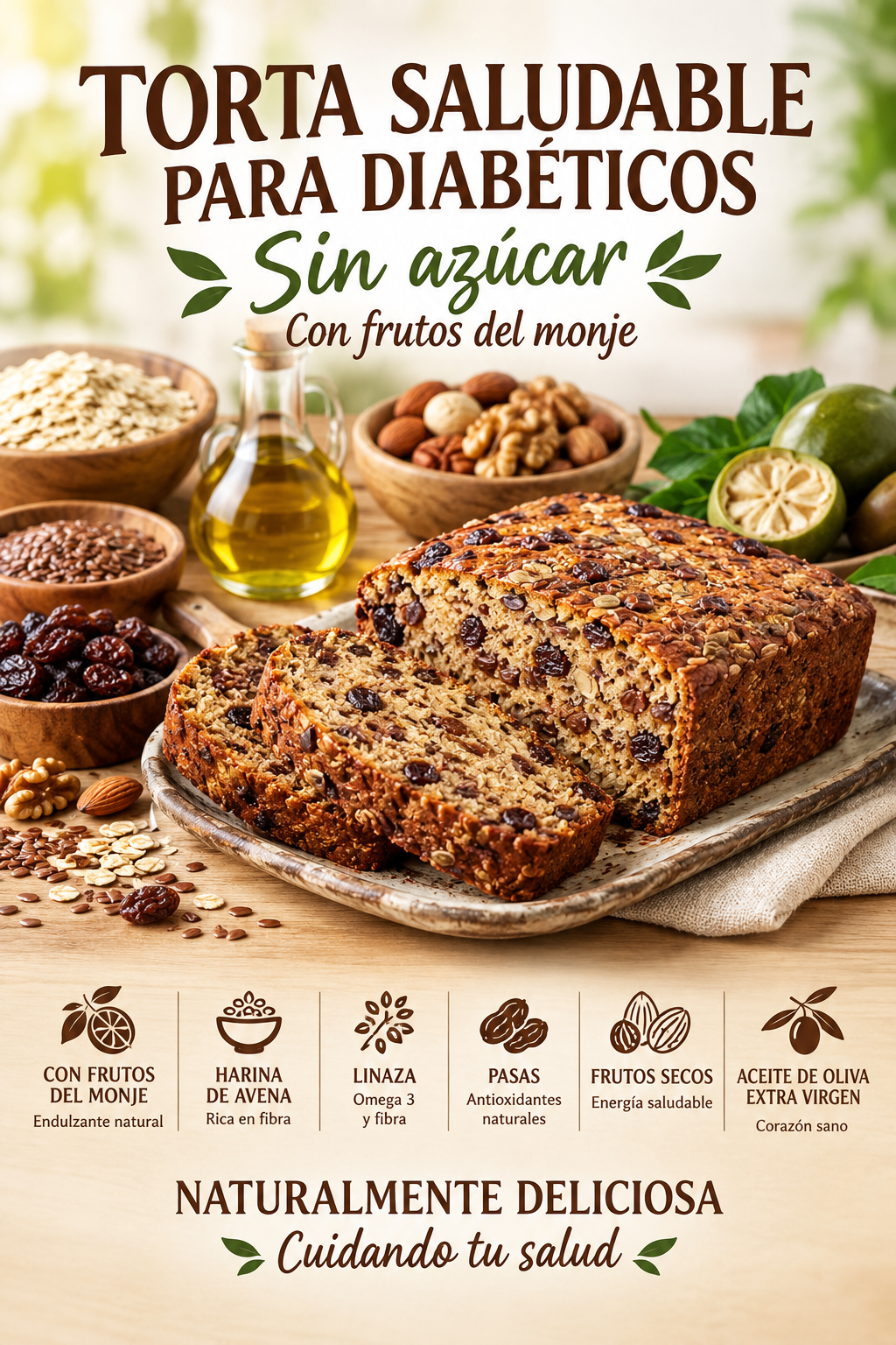 Torta saludable de frutos del monje